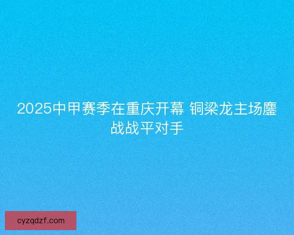 2025中甲赛季在重庆开幕 铜梁龙主场鏖战战平对手