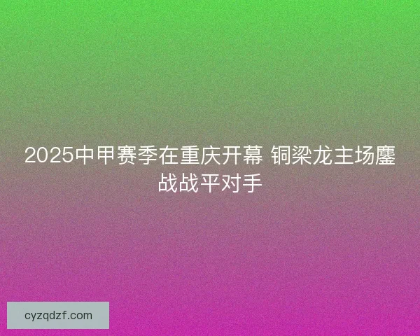 2025中甲赛季在重庆开幕 铜梁龙主场鏖战战平对手